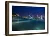 Singapore, Rooftop Swimming Pool at Dusk Overlooks the City-Walter Bibikow-Framed Photographic Print