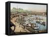 Singapore's Riverside, What Is Now Boat Quay-null-Framed Stretched Canvas