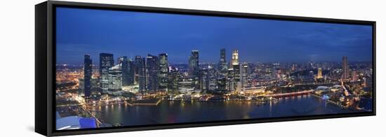 Singapore, Singapore Aerial View of Singapore Skyline-Michele Falzone-Framed Stretched Canvas