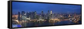 Singapore, Singapore Aerial View of Singapore Skyline-Michele Falzone-Framed Stretched Canvas