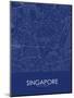 Singapore, Singapore Blue Map-null-Mounted Poster