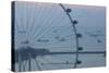 Singapore, Singapore Flyer, Giant Ferris Wheel, Elevated View, Dawn-Walter Bibikow-Stretched Canvas