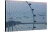 Singapore, Singapore Flyer, Giant Ferris Wheel, Elevated View, Dawn-Walter Bibikow-Stretched Canvas