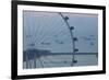 Singapore, Singapore Flyer, Giant Ferris Wheel, Elevated View, Dawn-Walter Bibikow-Framed Photographic Print