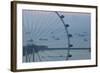 Singapore, Singapore Flyer, Giant Ferris Wheel, Elevated View, Dawn-Walter Bibikow-Framed Photographic Print