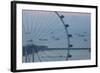 Singapore, Singapore Flyer, Giant Ferris Wheel, Elevated View, Dawn-Walter Bibikow-Framed Photographic Print