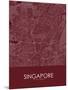 Singapore, Singapore Red Map-null-Mounted Poster