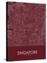 Singapore, Singapore Red Map-null-Stretched Canvas