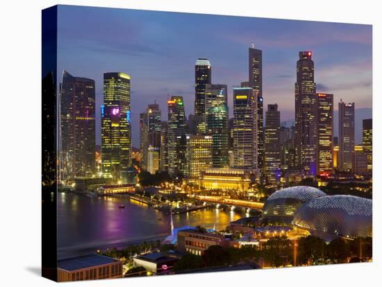 Singapore, Singapore Skyline Financial District Illuminated at Dusk, Asia-Gavin Hellier-Stretched Canvas