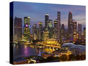 Singapore, Singapore Skyline Financial District Illuminated at Dusk, Asia-Gavin Hellier-Stretched Canvas