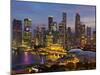 Singapore, Singapore Skyline Financial District Illuminated at Dusk, Asia-Gavin Hellier-Mounted Photographic Print