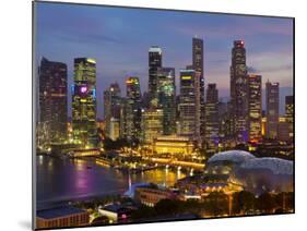 Singapore, Singapore Skyline Financial District Illuminated at Dusk, Asia-Gavin Hellier-Mounted Photographic Print