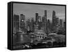 Singapore, Singapore Skyline Financial District Illuminated at Dusk, Asia-Gavin Hellier-Framed Stretched Canvas