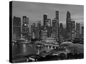 Singapore, Singapore Skyline Financial District Illuminated at Dusk, Asia-Gavin Hellier-Stretched Canvas