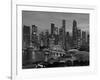 Singapore, Singapore Skyline Financial District Illuminated at Dusk, Asia-Gavin Hellier-Framed Photographic Print