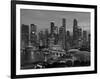 Singapore, Singapore Skyline Financial District Illuminated at Dusk, Asia-Gavin Hellier-Framed Photographic Print