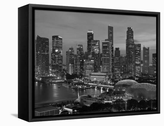 Singapore, Singapore Skyline Financial District Illuminated at Dusk, Asia-Gavin Hellier-Framed Stretched Canvas