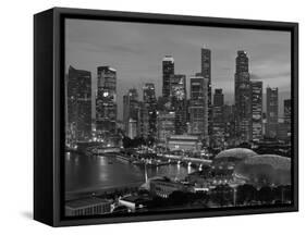 Singapore, Singapore Skyline Financial District Illuminated at Dusk, Asia-Gavin Hellier-Framed Stretched Canvas