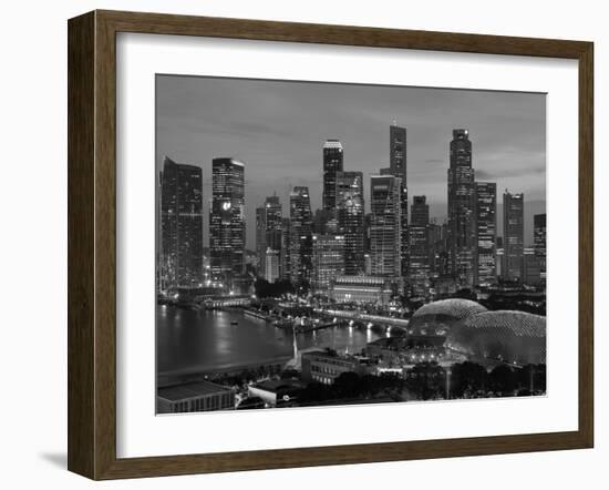 Singapore, Singapore Skyline Financial District Illuminated at Dusk, Asia-Gavin Hellier-Framed Photographic Print