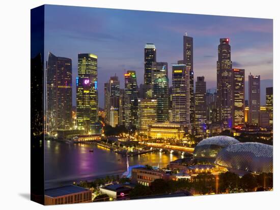 Singapore, Singapore Skyline Financial District Illuminated at Dusk, Asia-Gavin Hellier-Stretched Canvas