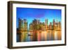 Singapore Skyline and View of Skyscrapers on Marina Bay-Hanna Slavinska-Framed Photographic Print