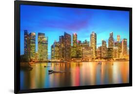 Singapore Skyline and View of Skyscrapers on Marina Bay-Hanna Slavinska-Framed Photographic Print