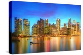 Singapore Skyline and View of Skyscrapers on Marina Bay-Hanna Slavinska-Stretched Canvas