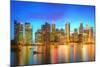 Singapore Skyline and View of Skyscrapers on Marina Bay-Hanna Slavinska-Mounted Photographic Print