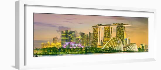 Singapore Skyline and View of Skyscrapers on Marina Bay-Hanna Slavinska-Framed Photographic Print