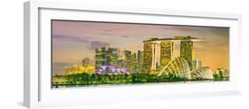 Singapore Skyline and View of Skyscrapers on Marina Bay-Hanna Slavinska-Framed Photographic Print