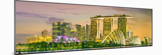 Singapore Skyline and View of Skyscrapers on Marina Bay-Hanna Slavinska-Mounted Photographic Print