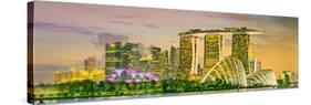 Singapore Skyline and View of Skyscrapers on Marina Bay-Hanna Slavinska-Stretched Canvas