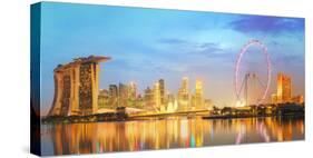 Singapore Skyline and View of Skyscrapers on Marina Bay-Hanna Slavinska-Stretched Canvas