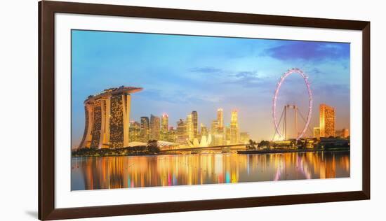 Singapore Skyline and View of Skyscrapers on Marina Bay-Hanna Slavinska-Framed Photographic Print