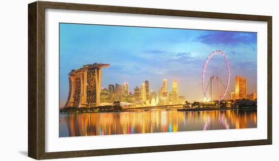 Singapore Skyline and View of Skyscrapers on Marina Bay-Hanna Slavinska-Framed Photographic Print