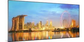 Singapore Skyline and View of Skyscrapers on Marina Bay-Hanna Slavinska-Mounted Photographic Print