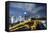 Singapore Skyline at Dusk-Paul Souders-Framed Stretched Canvas