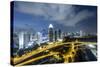 Singapore Skyline at Dusk-Paul Souders-Stretched Canvas