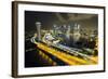 Singapore Skyline at Night Seen from Singapore Flyer-Paul Souders-Framed Photographic Print