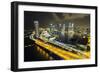 Singapore Skyline at Night Seen from Singapore Flyer-Paul Souders-Framed Photographic Print