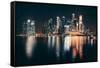 Singapore Skyline at Night with Urban Buildings-Songquan Deng-Framed Stretched Canvas