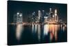 Singapore Skyline at Night with Urban Buildings-Songquan Deng-Stretched Canvas