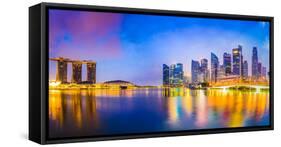 Singapore Skyline at the Bay-Sean Pavone-Framed Stretched Canvas