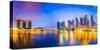 Singapore Skyline at the Bay-Sean Pavone-Stretched Canvas