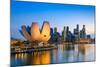 Singapore Skyline at the Marina during Twilight.-Sean Pavone-Mounted Photographic Print