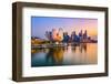 Singapore Skyline at the Marina during Twilight.-Sean Pavone-Framed Photographic Print