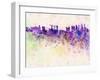 Singapore Skyline in Watercolor Background-paulrommer-Framed Art Print