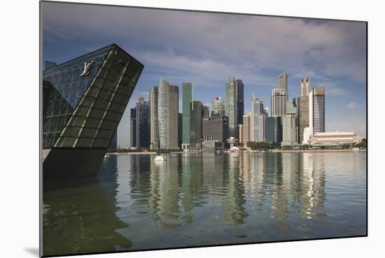 Singapore, Skyline with the Louis Vuitton Floating Shop-Walter Bibikow-Mounted Photographic Print