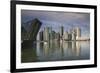 Singapore, Skyline with the Louis Vuitton Floating Shop-Walter Bibikow-Framed Photographic Print