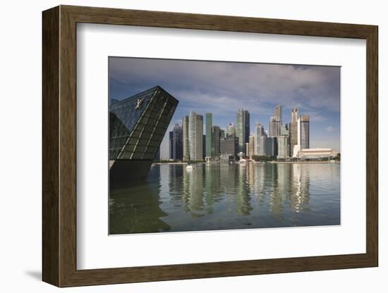 Singapore, Skyline with the Louis Vuitton Floating Shop-Walter Bibikow-Framed Photographic Print